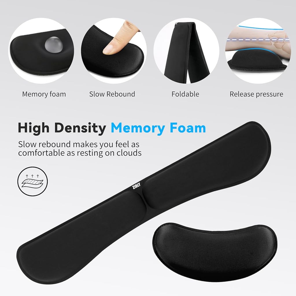 ZORBES® Ergonomic Gel Memory Foam Keyboard Wrist Rest & Mousepad Rests for Computer,Silky Wrist Rest for Typing,Laptop and Mouse Desk Pads Support Hand and Arm 2 Piece Pad Office Travel-Black ZORBES® Ergonomic Gel Memory Foam Keyboard Wrist Rest & Mousepad Rests for Computer,Silky Wrist Rest for Typing,Laptop and Mouse Desk Pads Support Hand and Arm 2 Piece Pad Office Travel-Black